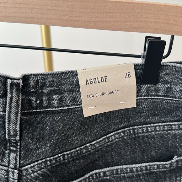 AGOLDE Jeans Low Slung Baggy in Ditch (Black) Size 28 NWT - Picture 10 of 11